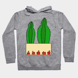 Cute Cactus Design #61: 2 Cacti In An Apple Pot Hoodie